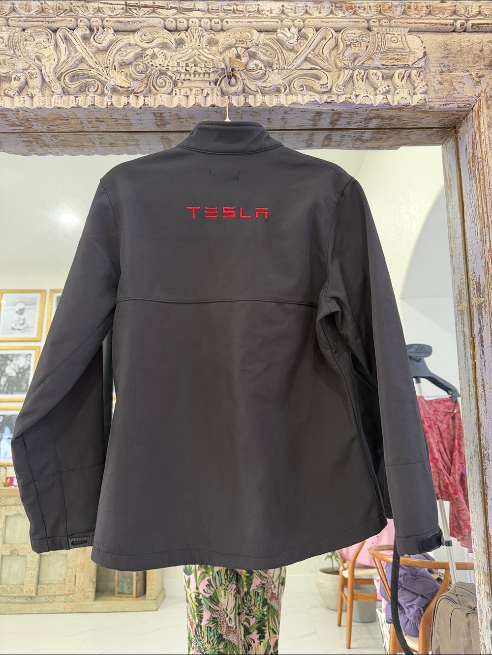Tesla Black Softshell Windbreaker with Red Logo - Picture 4 of 9